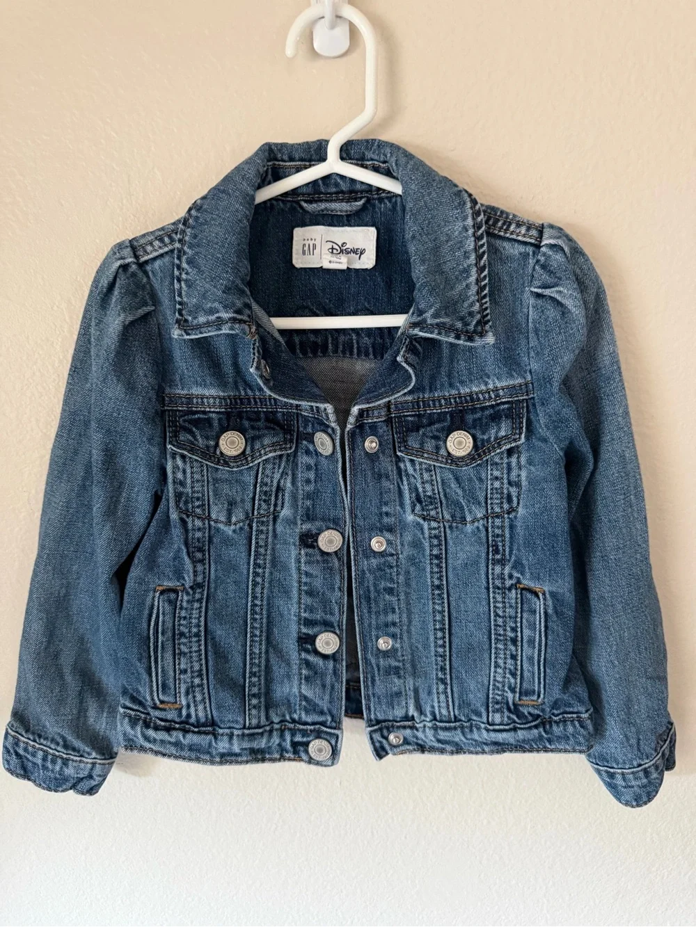 GAP Girls Denim Jacket with Minnie Patch - Blue